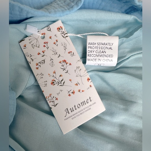 Automet | Womens Summer Casual High Waisted Light Blue Shorts | Size Small | NWT - Picture 14 of 14